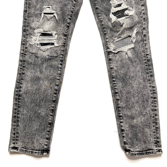 AMERICAN EAGLE Next Level Flex Faded Black Patched Skinny Jean - Picture 4 of 15